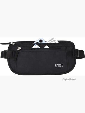 RFID Blocking Money Belt Travel Hidden Wallet Fanny Pack Passport Holder with